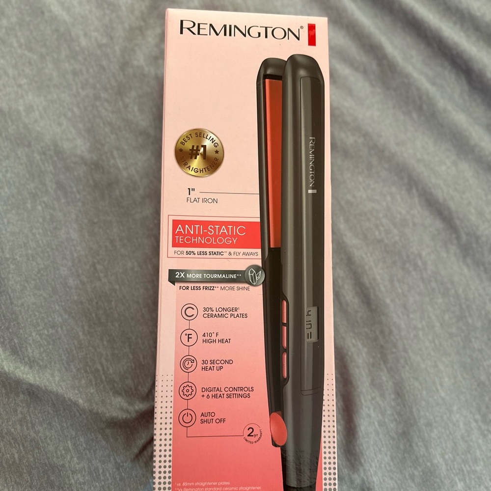 Remington 1" Anti-Static Flat Iron, Grey/Coral